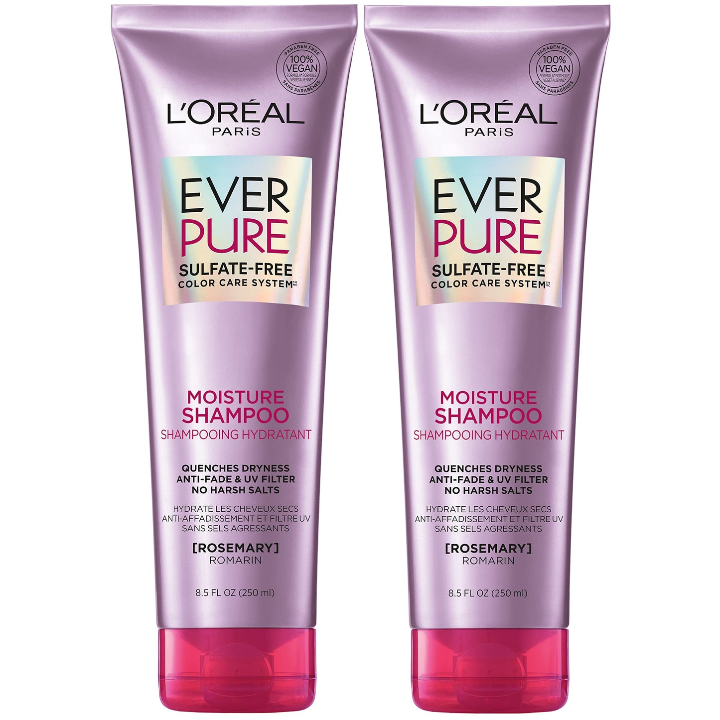 LOreal Paris EverPure Moisture Sulfate Free Shampoo for Color-Treated Hair 8.5 Ounce (Set of 2)
