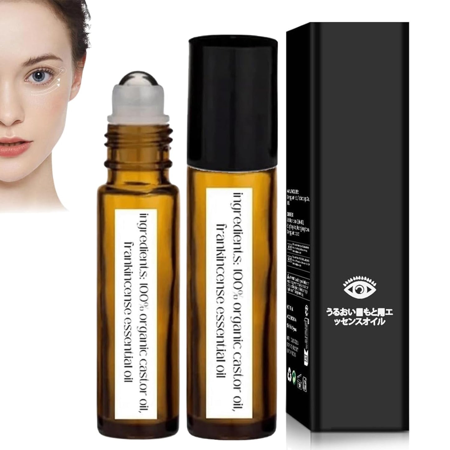 2PCS Rollerball Castor Oil and Frankincense Castor Oil and Frankincense Eye